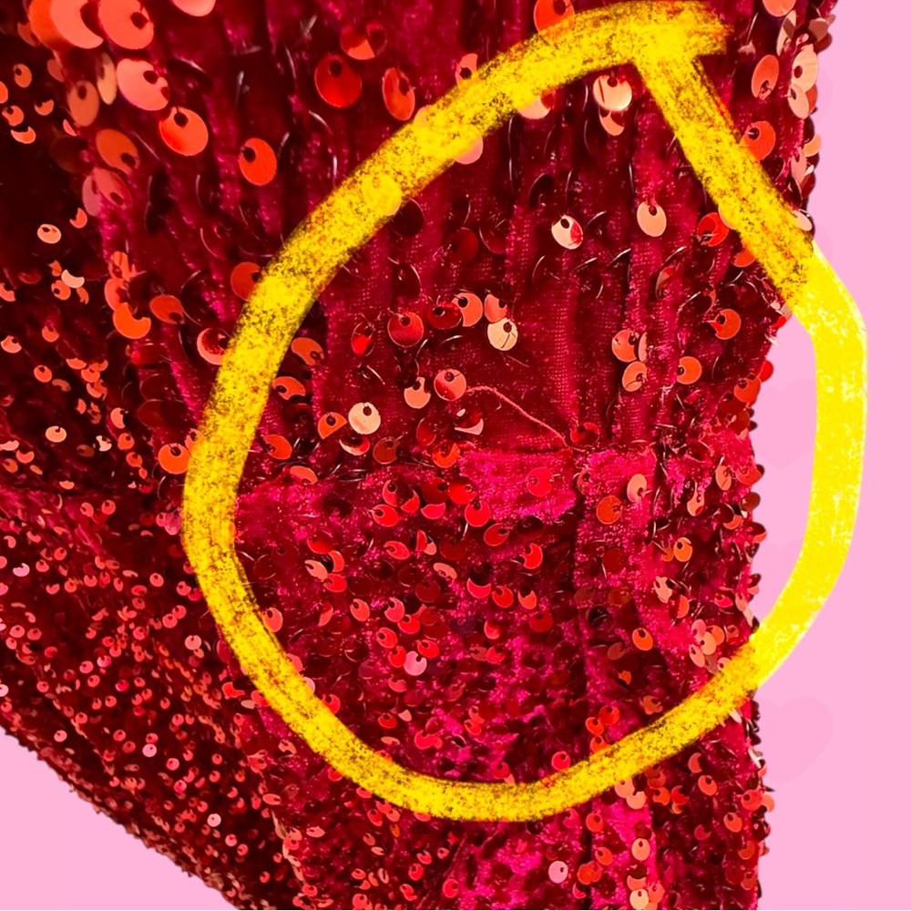 Size 18 City Chic Ruby Sequin Party Dress NWT (Flaw) - Picture 7 of 8